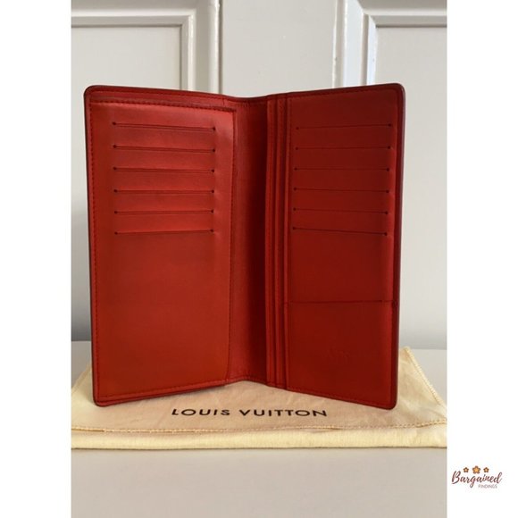 Authentic Louis Vuitton Red Damier Infini Leather Brazza Bifold Wallet - Picture 6 of 12
